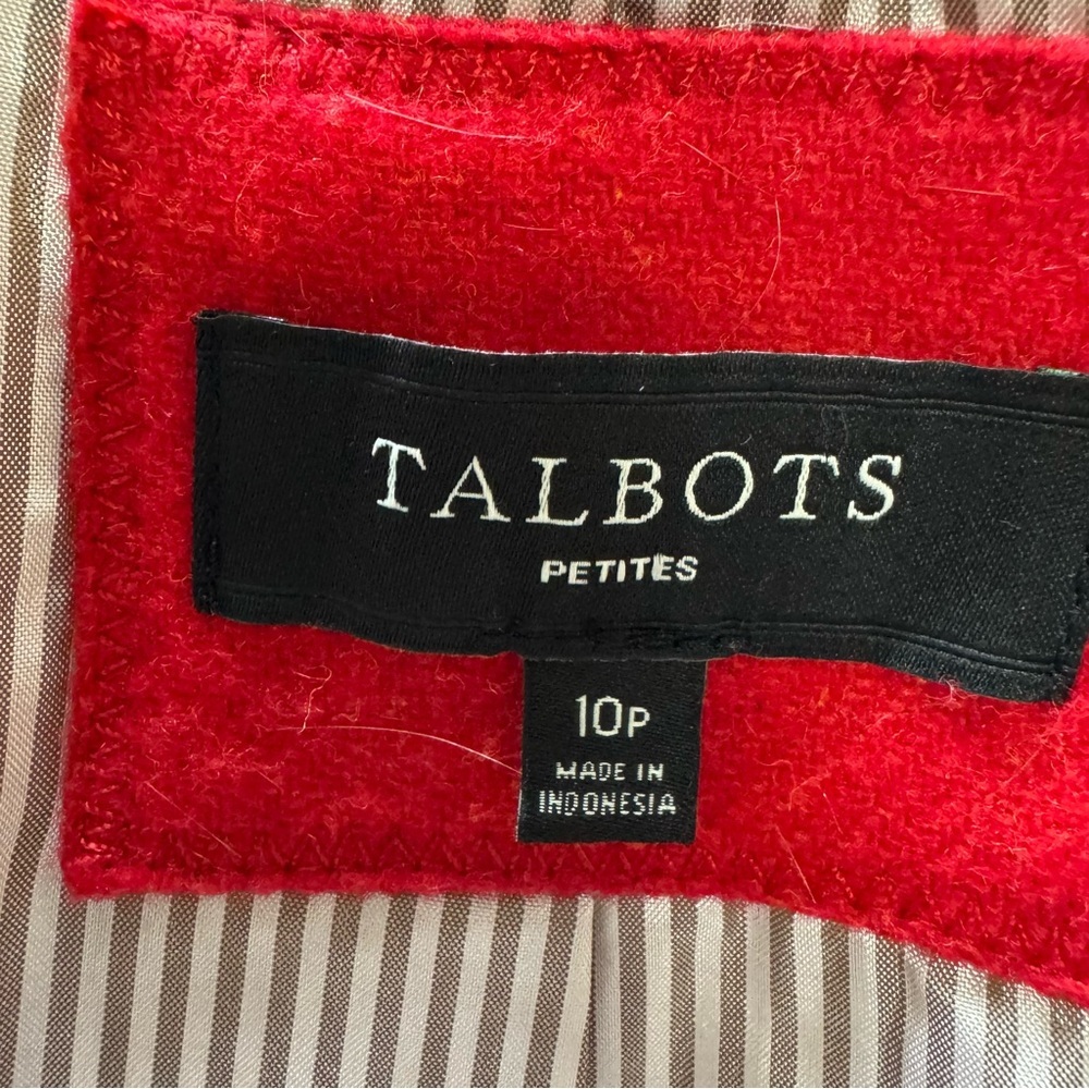 Talbots Vibrant Red Wool Blazer - Picture 4 of 10